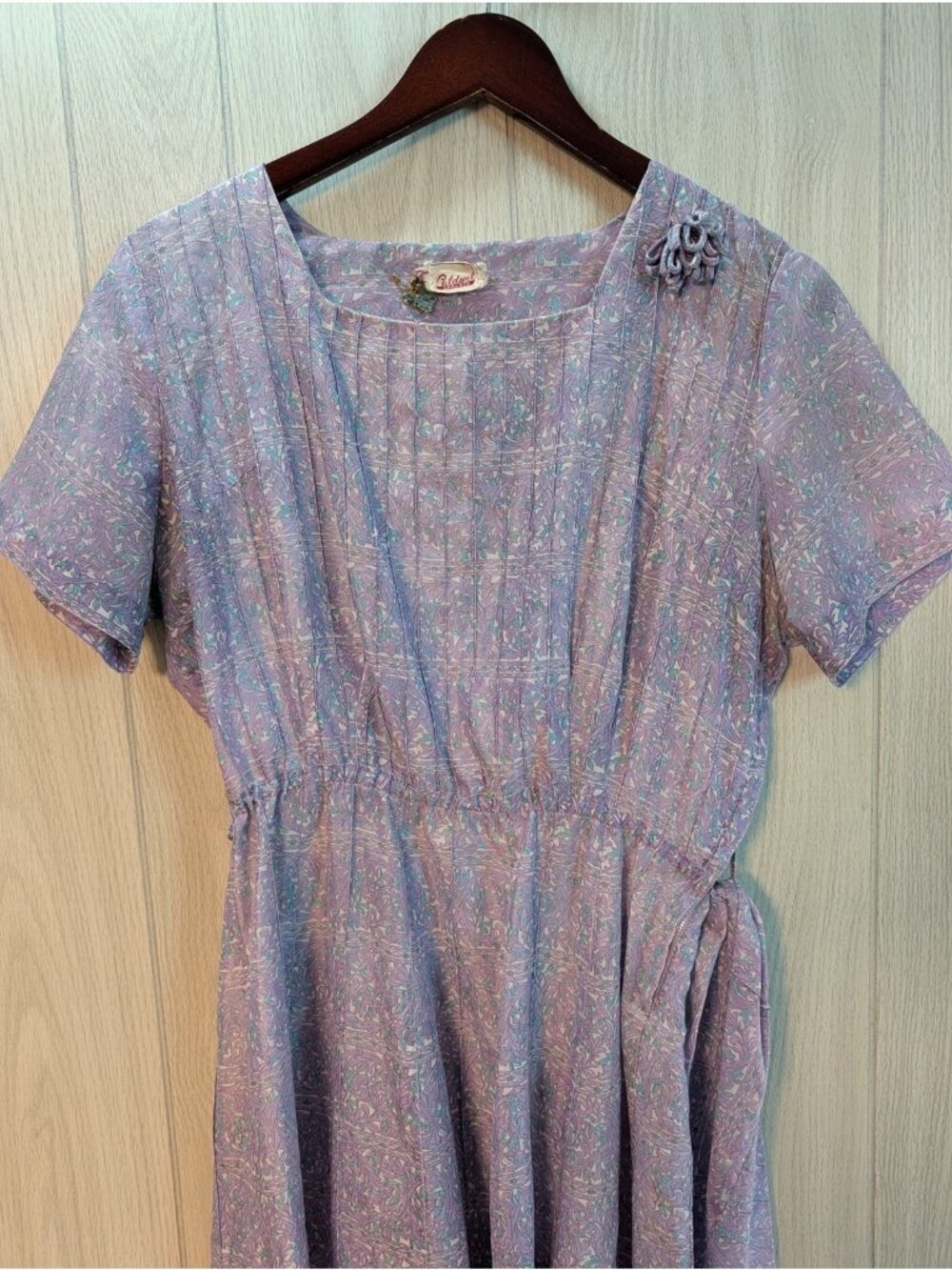 Vintage 50’s-60’s Caldwell Casuals Floral Dress Women’s 100% Bemberg Rayon Yarn - Picture 2 of 10